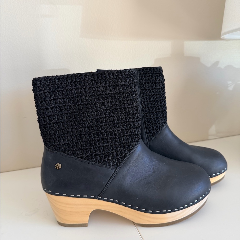 The Sak Black Leather & Knit Clog Boots - Picture 2 of 6